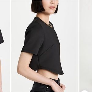 Good American Strong Shoulder Scuba Crop Tee